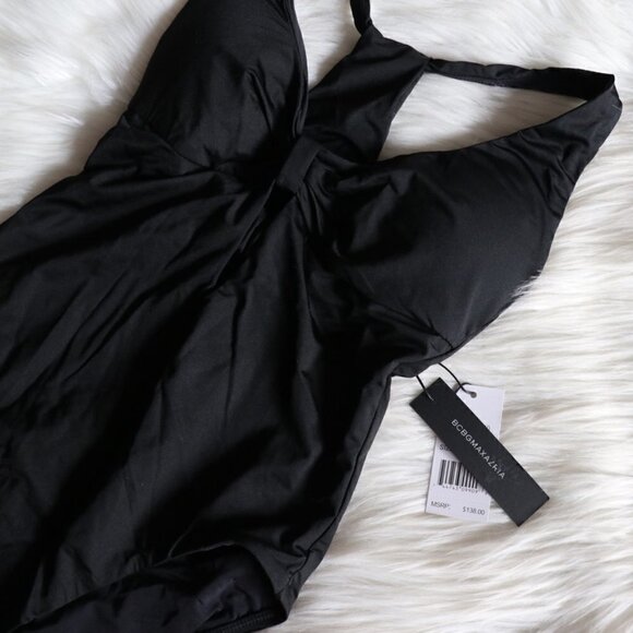 NWT BCBGMaxazria Black Cutout One Piece Bathing Suit Size 2 - Picture 4 of 9